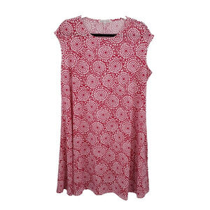 Hudson Harper 1x Knit Dress Womens Plus Pink White Geometric Sleeveless Jersey